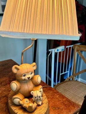 Vintage Bear Children’s Lamp Ceramic Tested